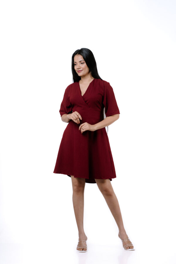 Cabernet Crossover Mini Dress - Image 5