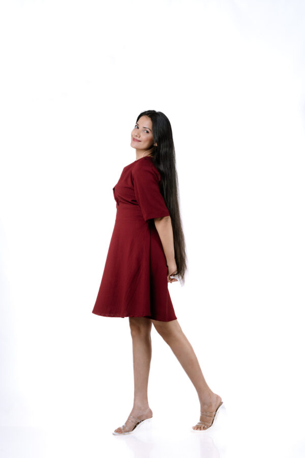 Cabernet Crossover Mini Dress - Image 4