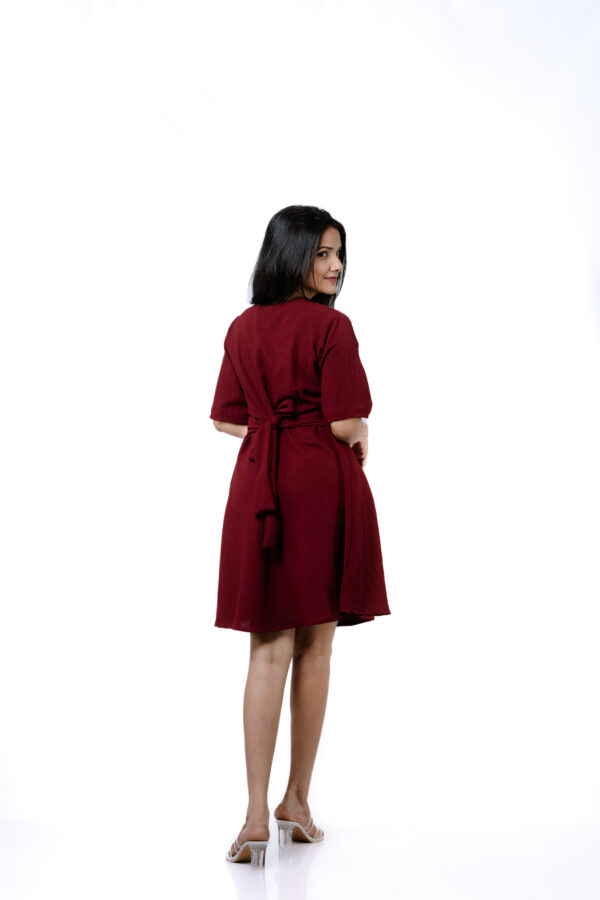 Cabernet Crossover Mini Dress - Image 3